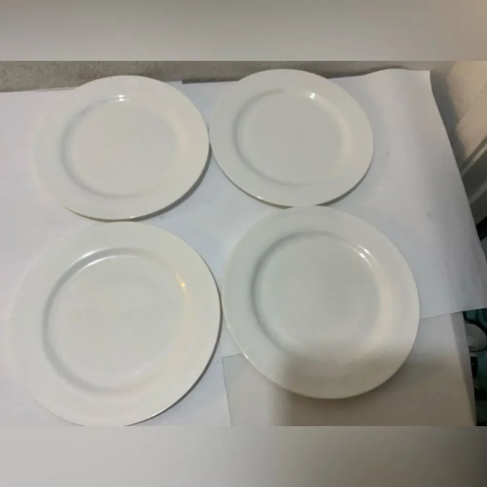 Fitz & Floyd Nevaeh White Bone China Salad Plates 7.5” Set Of 4